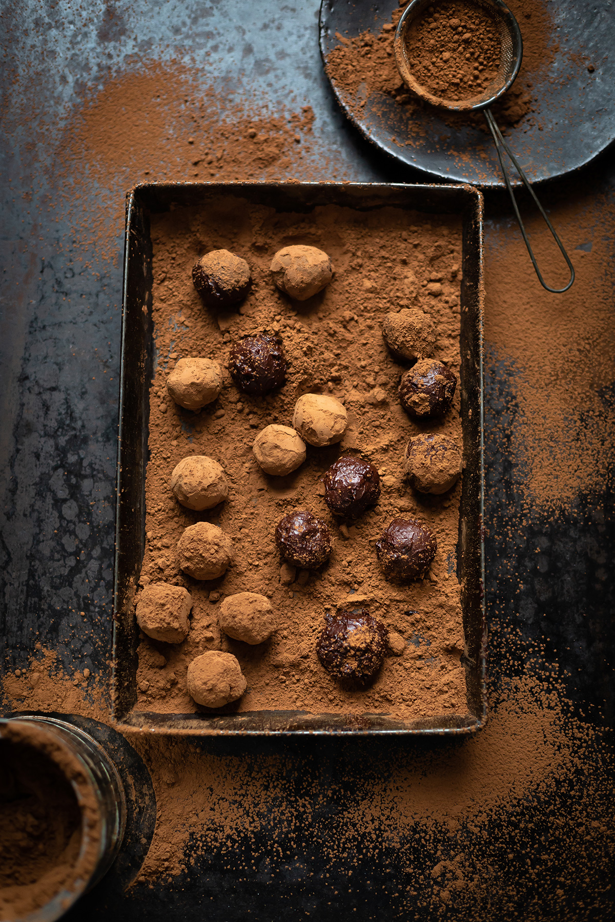 Recette de truffes au chocolat au rhum et aux raisins secs
