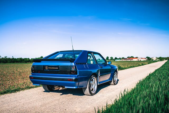 1985 Audi Sport Quattro Aga Khan arrière 3/4