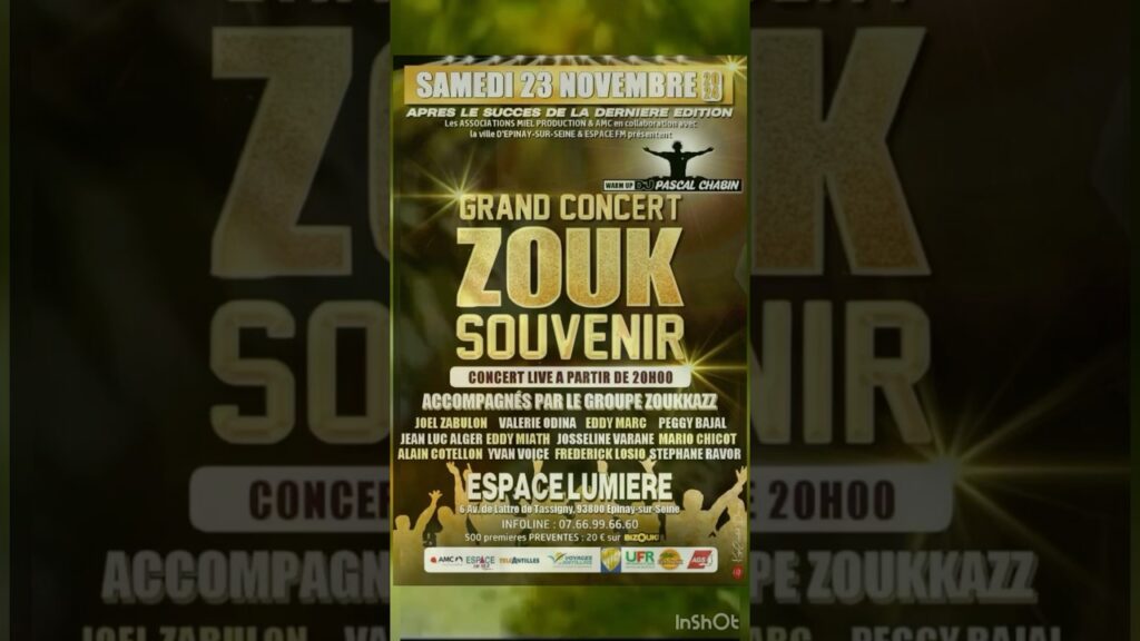 ZOUK SOUVENIR 2024 | Acte II le 23 novembre 2024 à l’Espace Lumière d’Epinay S/Seine #zouk #live