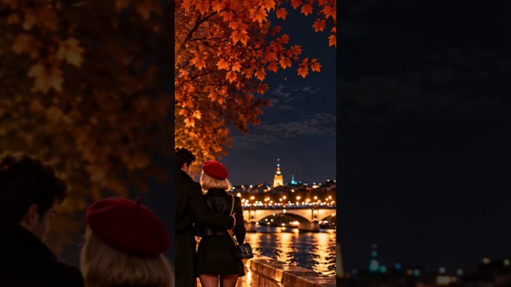 Paris Autumn Night 🗼 Romantic Walk by the Seine & Eiffel Tower🍁👠✨️🥐