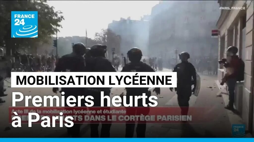 Mobilisation étudiante : premiers heurts dans le cortège parisien • FRANCE 24