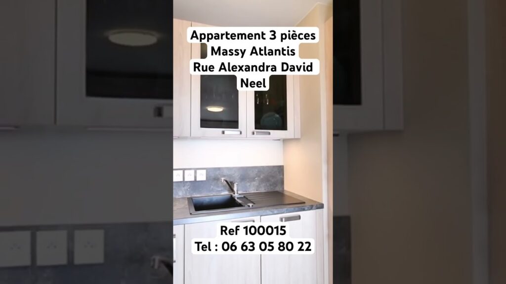 Ref 100015 Massy Atlantis appartement 3 pièces rue Alexandra David Neel Agence Immobilière à Massy